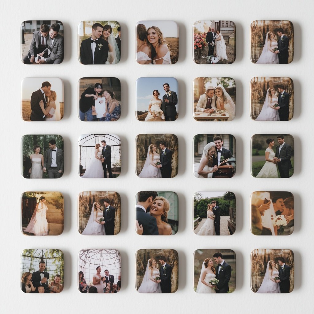 memory magnets - pick photos that read at a glance