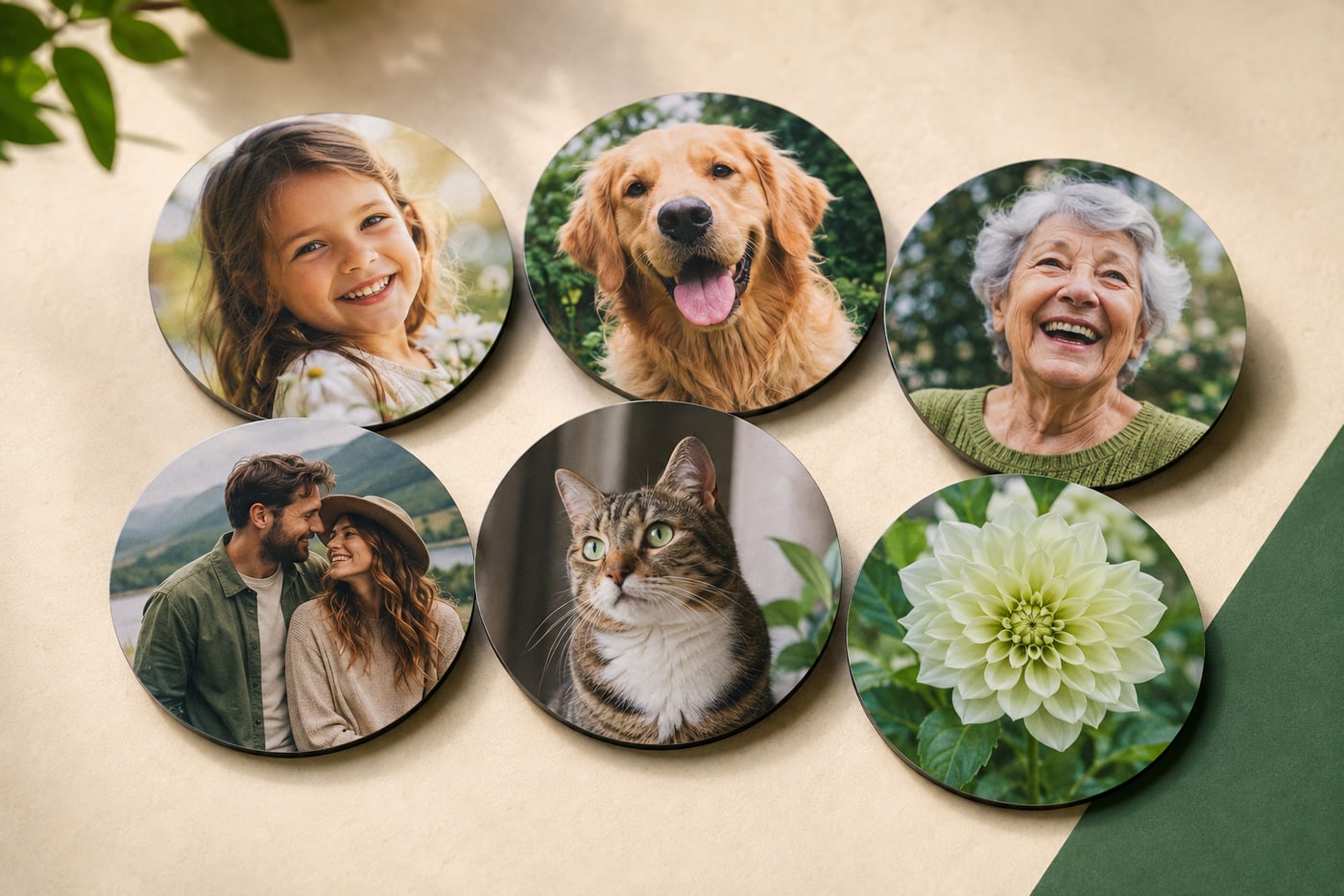 Round fridge photo magnets in a 2.25 inch circle