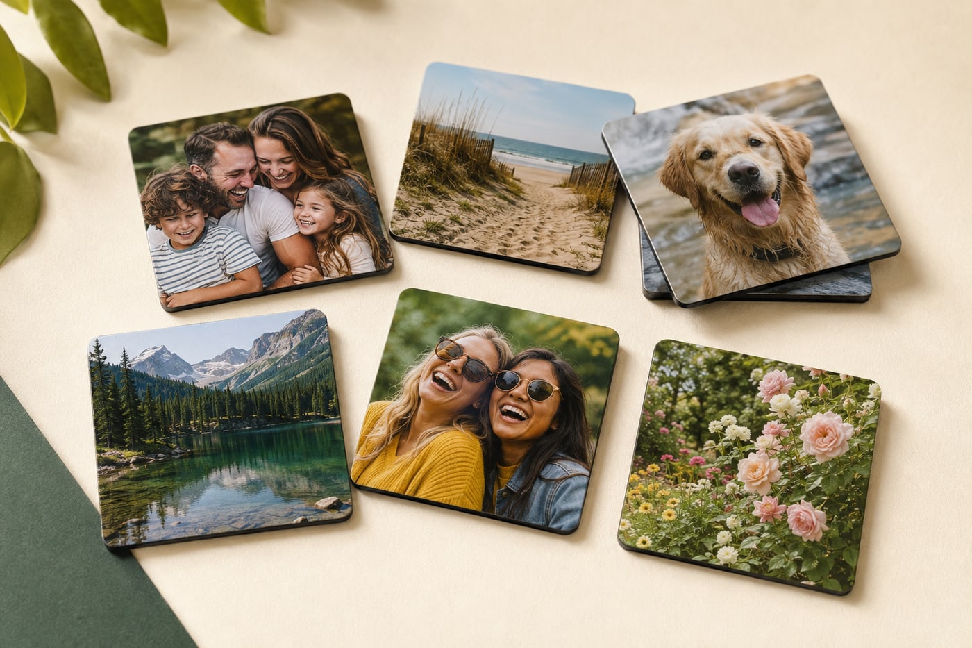 Square fridge magnets in a 2.5 inch photo set